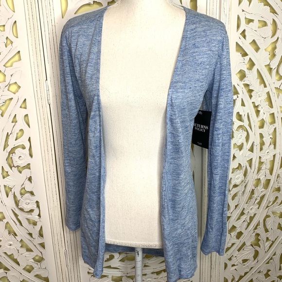 Pure Collection Blue Linen Longline Cardigan NWT - Picture 2 of 6